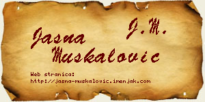 Jasna Muskalović vizit kartica